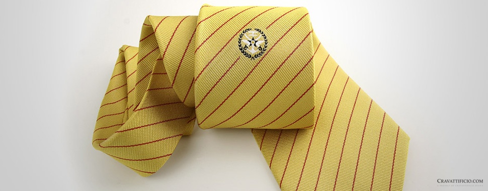 cravatta personalizzata gialla regimental