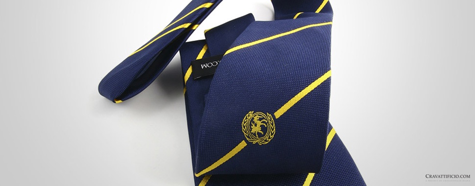 cravatta personalizzata regimental blu