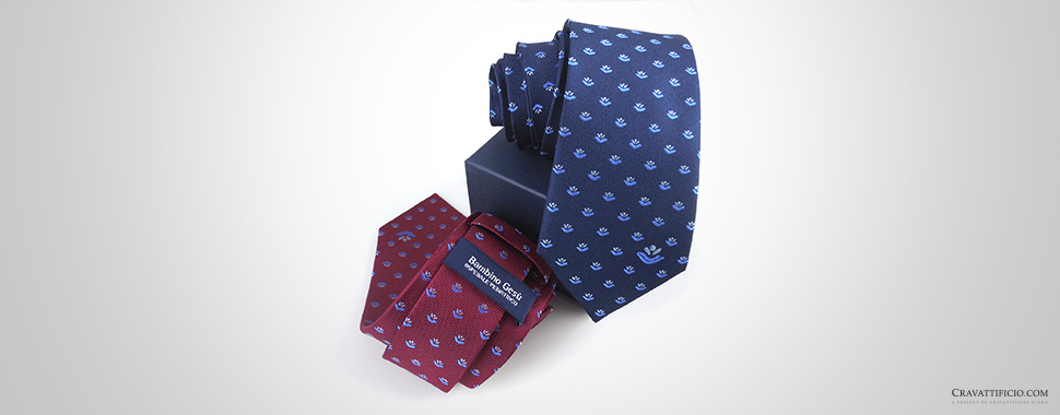 cravatte personalizzate rossa e blu