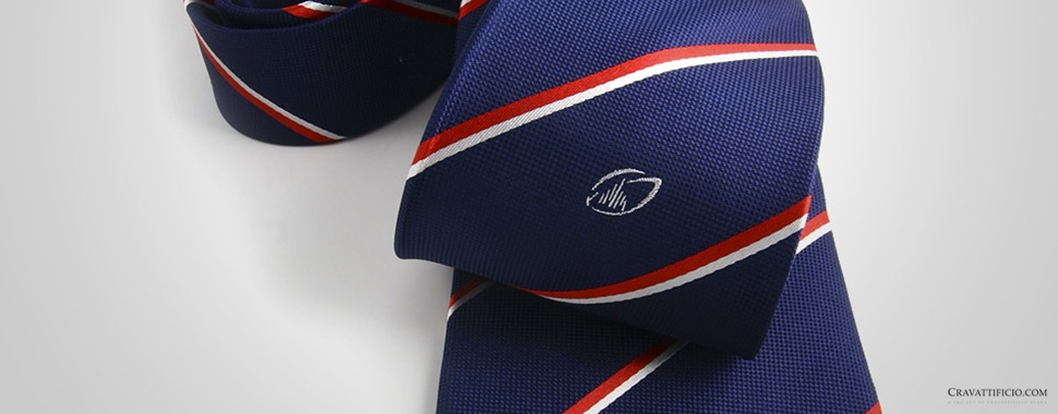 cravatta personalizzata blu regimental