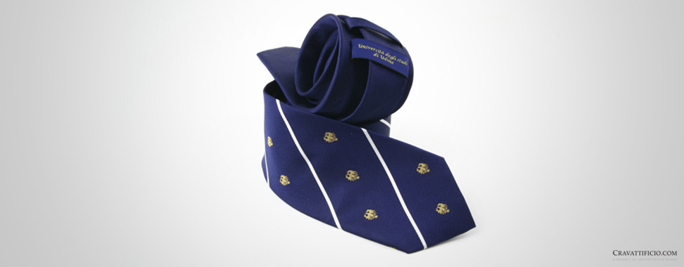cravatta personalizzata blu regimental