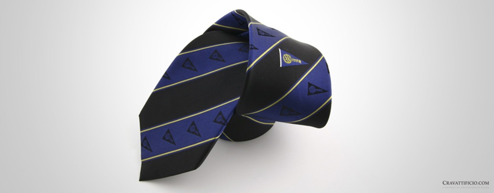 Cravatta personalizzata regimental blu e nera