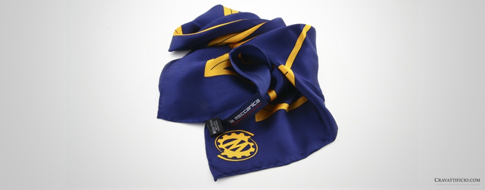 foulard personalizzato blu e giallo