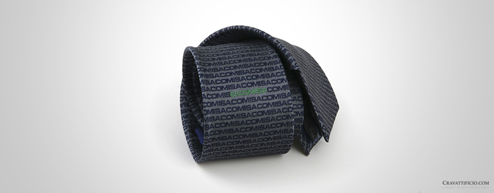 Cravatta personalizzata grigia con logo