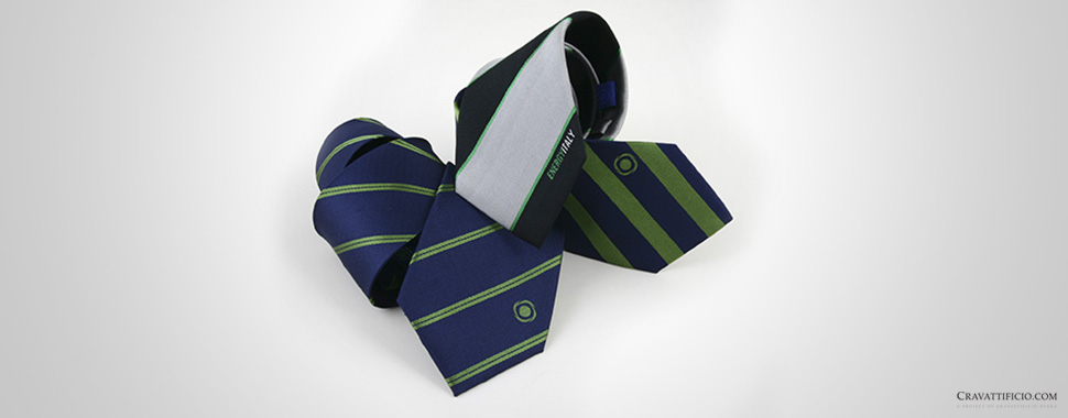 Cravatta personalizzata a righe blu e verdi
